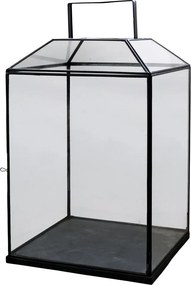 Čierny antik kovový lampáš Factory L - 32*32*60 cm
