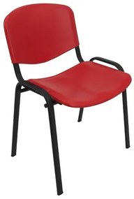 Konferenčná plastová stolička ISO Červená