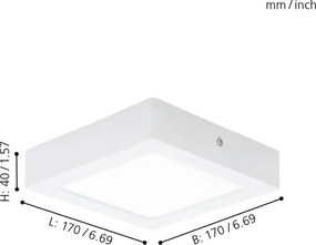 Eglo 94073 - LED stropné svietidlo FUEVA 1 LED/10,95W/230V