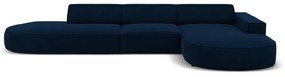 Modrá zamatová rohová pohovka (pravý roh) Jodie - Micadoni Home