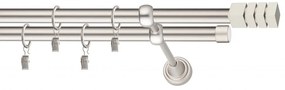 Dekorstudio Chrómová matná dvojradová garniža NORDIC 19mm Dĺžka: 120cm, Typ uchytenia: Držiak dvojitý modern, Typ príslušenstva: Bez príslušenstva
