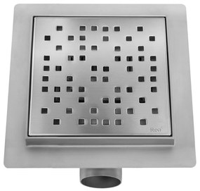 Rea Dots, nerezový odtokový žľab 150x150 mm, oceľová, REA-G6203