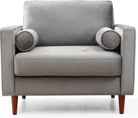 Křeslo Rome světle šedé/ořech