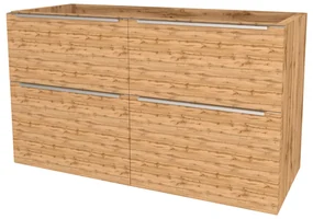 Mereo, Mereo Mailo, kúpeľňová skrinka 121 cm, chróm madlo, Multidecor, Dub Wotan, MER-CN593SDWOT