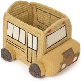 Okrovožltý látkový detský kôš na hračky 22x19x15 cm School Bus – Lorena Canals