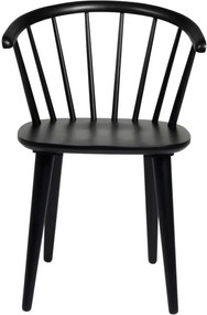 Čierna jedálenská stolička z dreva kaučukovníka Rowico Carmen
