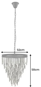 Dizajnový luster Jamarcus 52 cm sivý