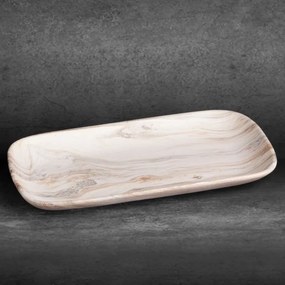 Dekoračný tanier ASLI 01 biely / béžový