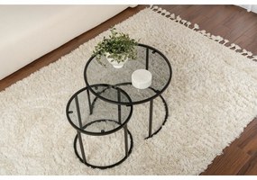 Súprava konferenčných stolíkov Aurum Black and Grey 60 cm, 2 ks