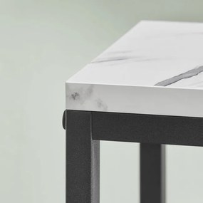 Stojan na kvety so štyrmi policami - mramor / čierne nohy