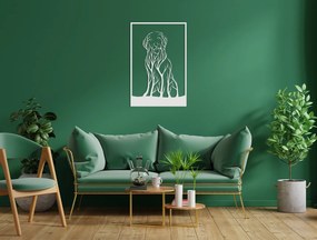 drevko Drevený obraz na stenu Pes a stromy Rozmer obrazu: 44,5 x 29,5 cm, Farba dekorácie: Čierna