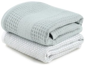 Vaflové uteráky v mentolovej a sivej farbe v súprave 2 ks 40x60 cm Betty – Foutastic