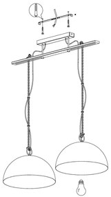 Eglo 43397 - Luster na lanku HODSOLL 2xE27/40W/230V