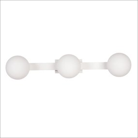 Nástenné svietidlo Magnet, 3x biele sklenené tienidlo, w