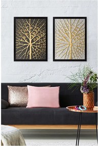 Sada 2 obrazov Tablo Center Tree Golden