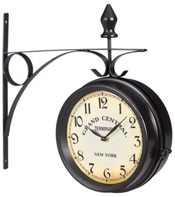 Obojstranné staničné hodiny RelaxDays RD6292 – čierne, tichý plynulý chod, 35 cm