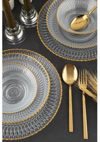 Jedálenská súprava 12 ks číra/zlatá/sklo
