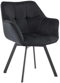 Jedálenská stolička Jordi zamat - čierna