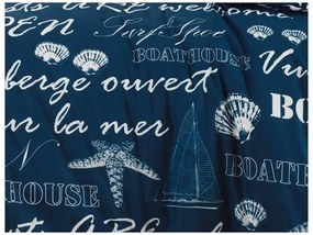 TipTrade Bavlnené obliečky DELUXE 220x200 + 2x 70x90 cm - Boat House Modrá