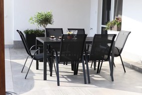 Záhradný jedálenský set Viking L + 6x kovová stolička Ramada