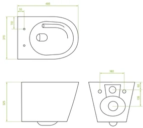 Laveo Jari Cycleon, závesné WC s vírivým systémom CycleOn 485x370x325 mm + toaletné sedadlo, biela, LAV-VMJ_609S