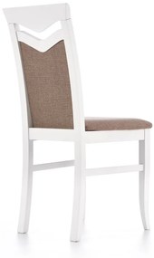 Jedálenaská stolička CITRONE biela, látka hnedá