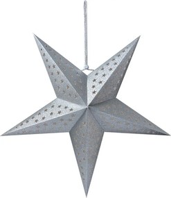Strieborná závesná vianočná papierová hviezda M - 60*12*60 cm