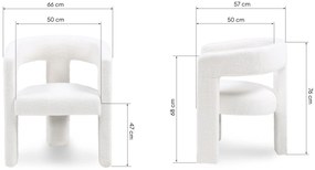 Designové křeslo LORY boucle krémové