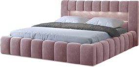 Manželská posteľ 180 cm Luxa (ružová) (s roštom, úl priest. a Led)