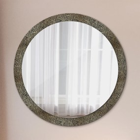 Okrúhle dekoračné zrkadlo s motívom Zlaté ozdoby fi 100 cm