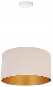 Závesné svietidlo Mediolan, 1x svetlobéžové/zlaté textilné tienidlo, (výber z 2 farieb konštrukcie), (fi 35cm)