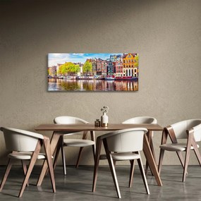 Obraz - Tancujúce domy, Amsterdam (120x50 cm)