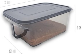 Dóza na potraviny s vrchnákom a uchom MATRIX, 2,6l, sivá