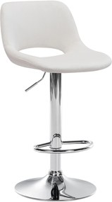 Barová stolička Camden - zamat, chróm rám - Krémová