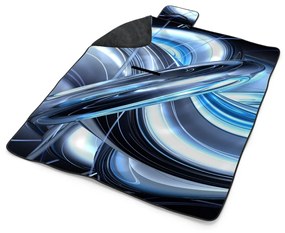 Sablio Plážová deka Modrá abstrakcia: 200x140 cm