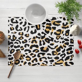 Biante Bavlnené prestieranie na stôl Sandra SA-409 Leopardí vzor na bielom 30x40 cm