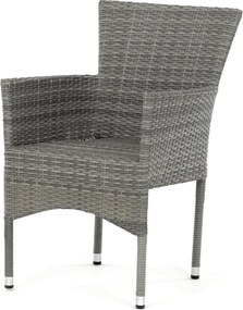 Autronic BONTEC Záhradná stolička, kov, polyratan, šedá, AZC-S2118 GREY Farba: Šedá