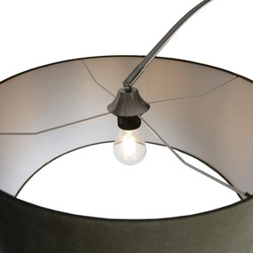 Oceľová stojaca lampa s tmavozeleným tienidlom 50 cm - XXL