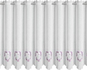 KRÁTKA ZÁCLONA NA PÚTKACH LAVENDER 145X70 CM KVETY