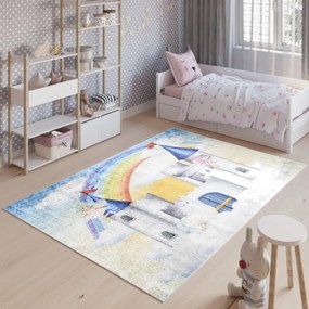Detský koberec s motívom rozprávkového zámku Šírka: 80 cm | Dĺžka: 150 cm