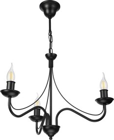 Luster na reťazi ANTON 3xE14/15W/230V čierny