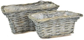 Prútený truhlík šedý Rozmery (cm): 34x17, ma. 15