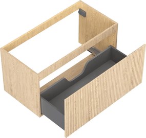 Mexen Rivel, kúpeľňová skrinka 90 cm, 1 zásuvka, drážkovaná, dub, 91A20-09047-1-BF81