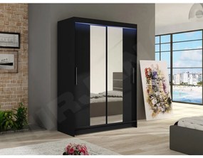 Skriňa Ada II, Farby: čierna, Osvetlenie: osvetlenie LED RGB - farebné