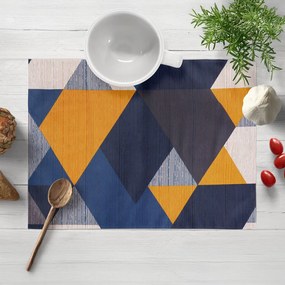 Biante Bavlnené prestieranie na stôl Sandra SA-390 Modro-béžovo-oranžové trojuholníky 30x40 cm