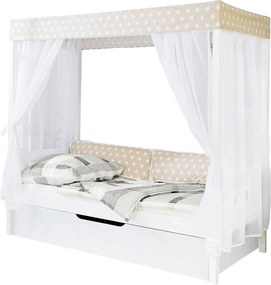 XXXLutz POSTEĽ S NEBESAMI, 90/200 cm biela, béžová Livetastic - Postele - 000406004002