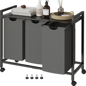 Koš na prádlo Houseland Endy 120 l šedý/černý