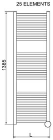 Cordivari Lisa 22 ECO electric s termostatom - Radiátor 1385x500 mm, chróm 3581646110120