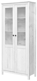 IDEA nábytok Vitrína 2 dvere TORINO biela, kovové úchytky