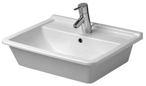 Duravit Starck 3 - Vstavané umývadlo 560x465 mm, 1 otvor pre batériu prepichnutý, biela 0302560000